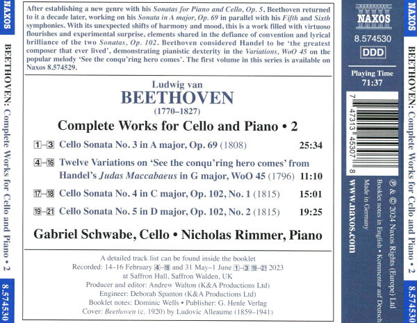 Beethoven: Complete Works for Cello and Piano, Vol. 2