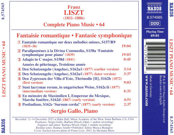 Liszt: Fantaisie romantique; Fantasie symphonique