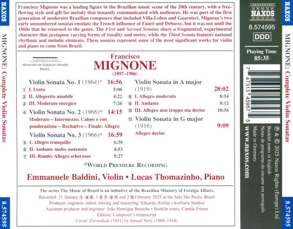 Mignone: Complete Violin Sonatas
