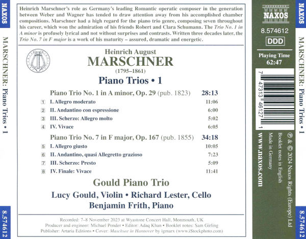 Marschner: Piano Trios, Vol. 1