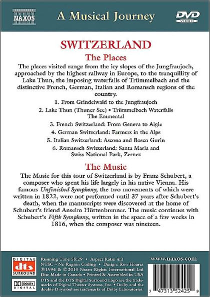 A Musical Journey: Switzerland - Die Schwiez/La Suisse/Svizzera/Svizra/Mountains/Lakes/Waterfalls