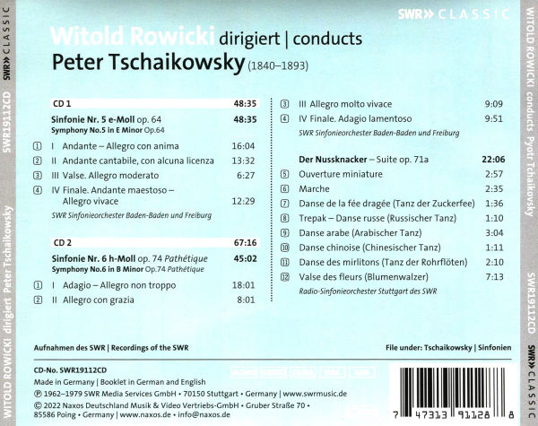 Tschaikovsky: Sinfonien Nr. 5 & 6; Nu¿¿knacker-Suite