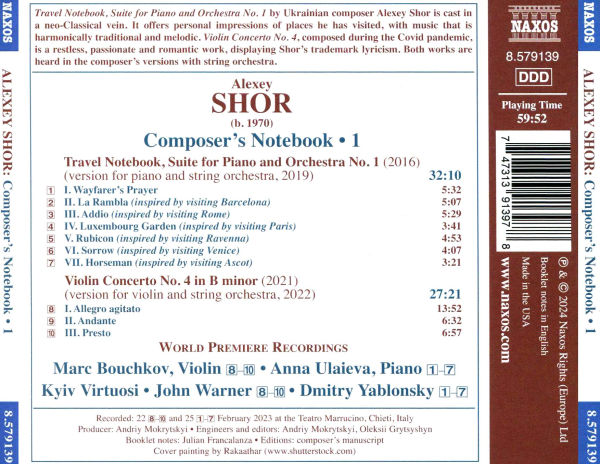 Alexey Shor: Composer's Notebook, Vol. 1