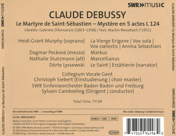 Claude Debussy: Le Martyre de Saint-Sébastien
