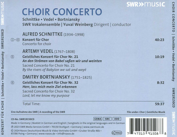 Choir Concerto: Schnittke, Vedel, Bortniansky