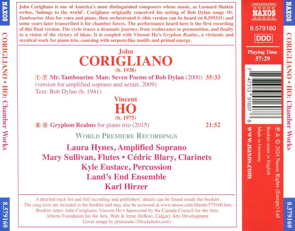 Corigliano: Mr. Tambourine Man - Seven Poems of Bob Dylan; Ho: Gryphon Realms