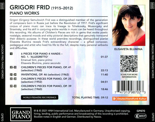 Grigori Frid: Piano Works