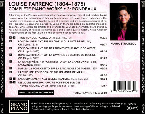 Farrenc: Complete Piano Works, Vol. 3 - Rondeaux