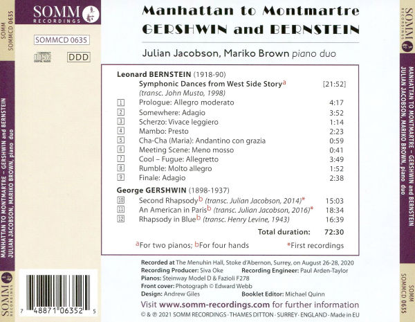 Manhattan to Montmartre: Gershwin and Bernstein