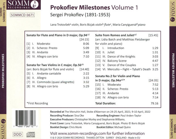 Prokofiev Milestones