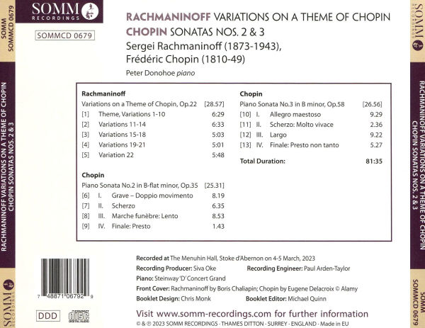 Rachmaninoff: Variations on a Theme of Chopin; Chopin: Sonatas Nos. 2 & 3