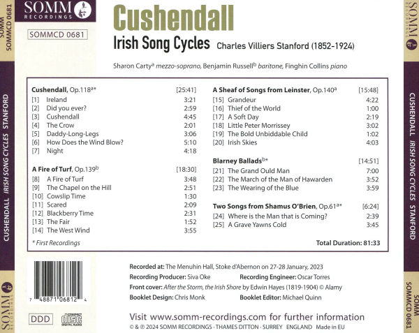 Charles Villiers Stanford: Cushendall - Irish Song Cycles