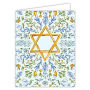 Floral Star of David Handpainted Greeting Card