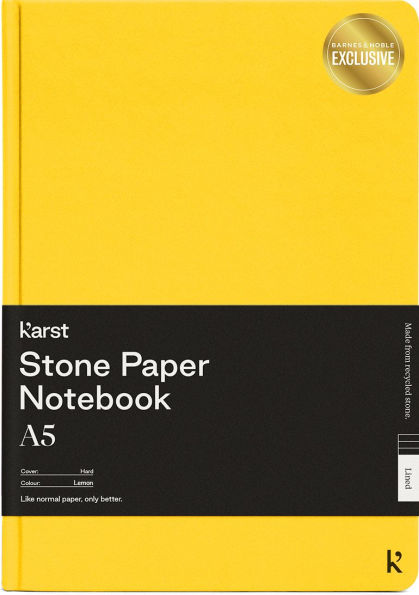 Karst Stone Paper A5 Hardcover Notebook - Lemon (Lined)