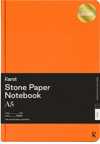 Karst Stone Paper A5 Hardcover Notebook - Tangerine (Lined)