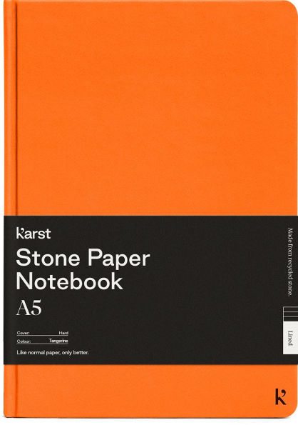 Karst Stone Paper A5 Hardcover Notebook - Tangerine (Lined)