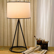 Title: Nina Tapered Table Lamp in Bronze with Cotton Shade