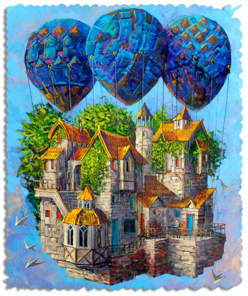 Roch Urbaniak Floating Town Wooden Jigsaw Puzzle