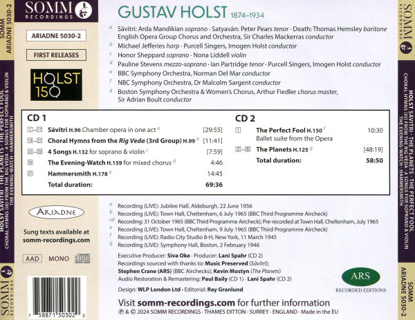 Holst: Savitri; The Planets; The Perfect Fool Ballet Suite