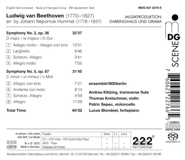 Beethoven: 2 & 5 arranged by Hummel
