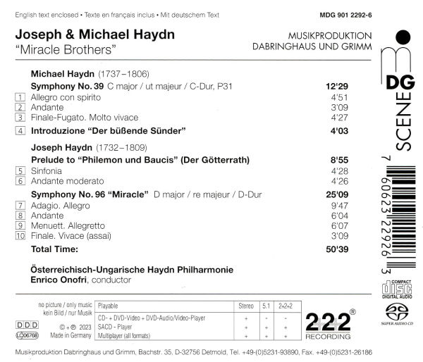 Joseph & Michael Haydn: Overtures and Symphonies