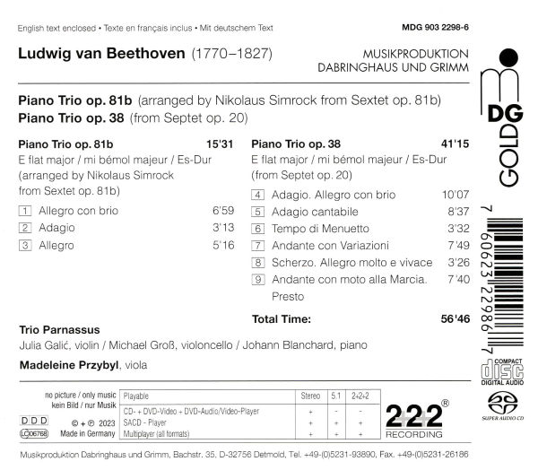 Ludwig van Beethoven: Piano Trios Op. 38 & Op. 81b