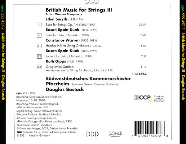British Music for Strings III: Ethel Smyth, Susan Spain-Dunk, Constance Warren, Ruth Gipps