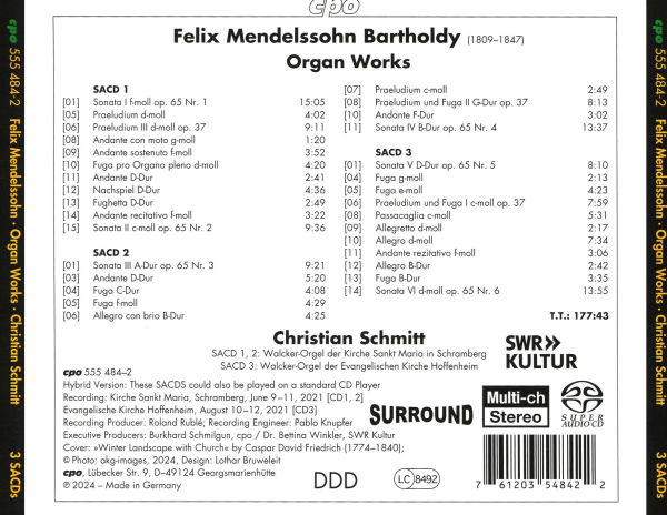 Felix Mendelssohn Bartholdy: Organ Works