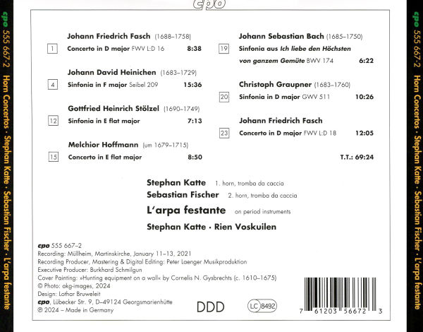 Horn Concertos: Fasch, Heinichen, Stotzel, Hoffmann, Bach, Graupner