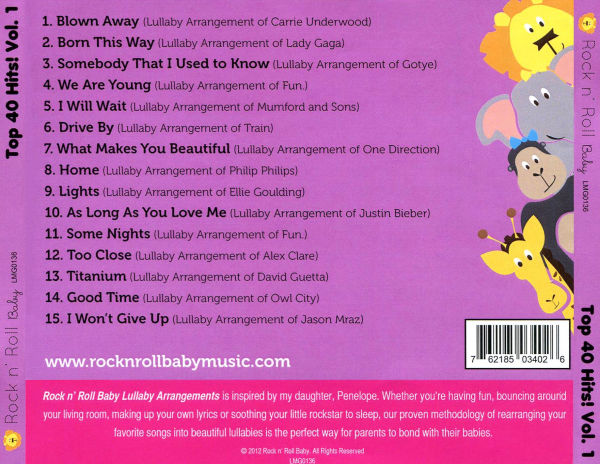 Top 40 Hits, Lullabies, Vol. 1
