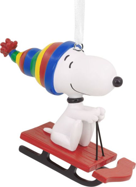 Snoopy Sled Resin Figural Ornament