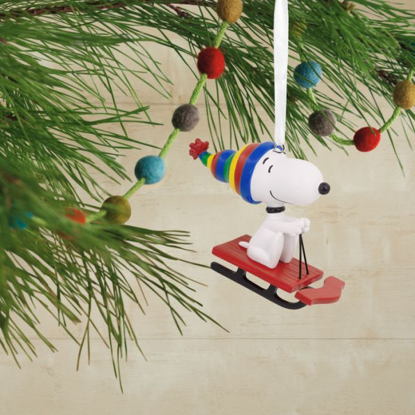 Snoopy Sled Resin Figural Ornament