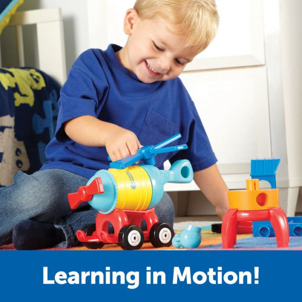 Learning Resources 1-2-3 Build It! Rocket-Train-Helicopter