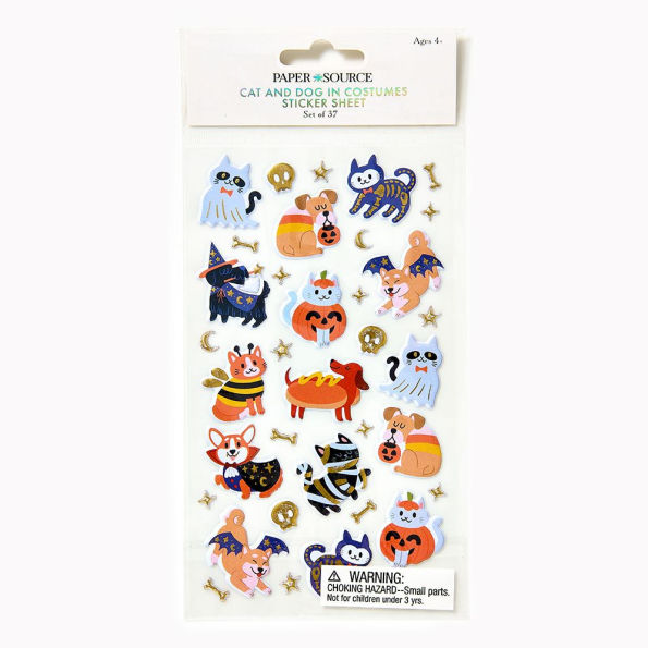 Cat and Dog in Costumes Sticker Sheet
