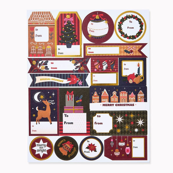 Christmas Jeweltones Adhesive Lables