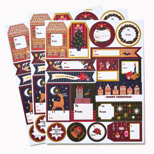 Christmas Jeweltones Adhesive Lables