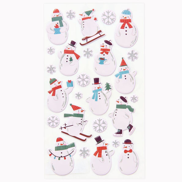 Jolly Snowmen Puffy Sticker Sheet