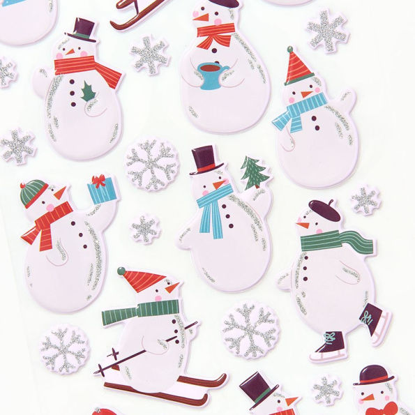 Jolly Snowmen Puffy Sticker Sheet