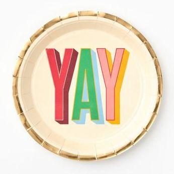Yay Typography Large 9" Plate S/10