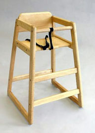 Title: L.A. Baby Stackable Wood High Chair -  Natural