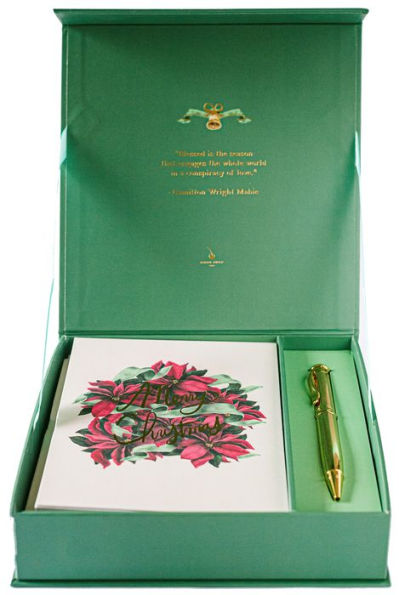 Christmas Poinsettias Luxury Holiday Card Set