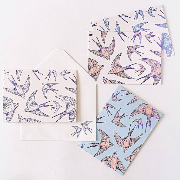 Swallows in Flight Stationery Set