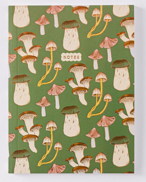 Green Mushroom Pattern Softcover Notebook