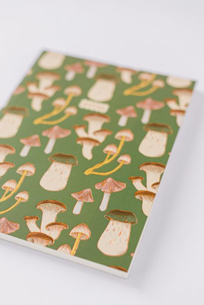 Green Mushroom Pattern Softcover Notebook
