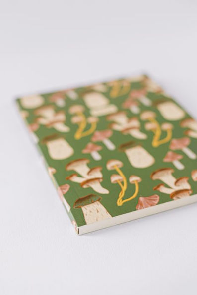 Green Mushroom Pattern Softcover Notebook