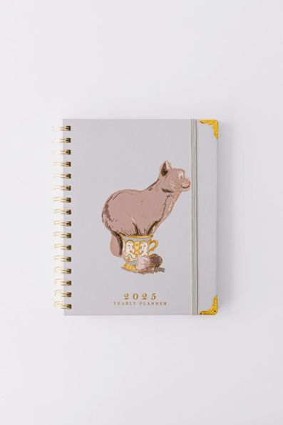 2025 Cozy Tea Cup Kitten 12-Month Weekly Medium Spiral Planner