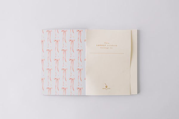 Antique Bows Softcover Notebook - Blue