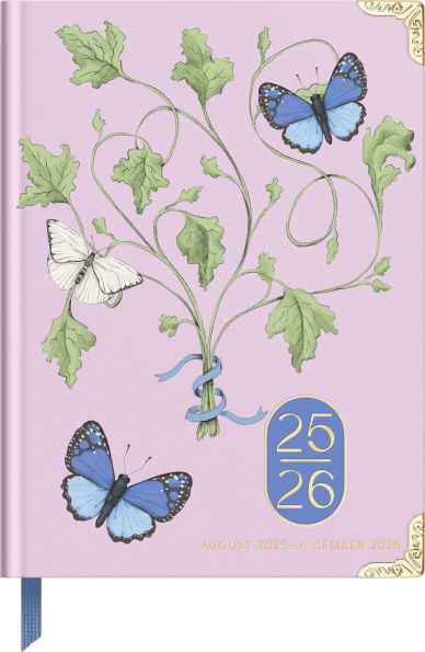 2025-2026 Vines and Butterflies 17-Month Weekly Medium Bound Planner
