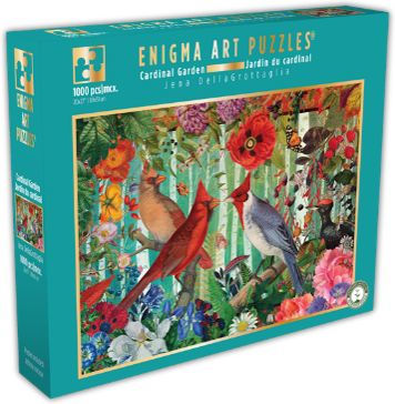 Cardinals Woodpeckers and Birch Trees 1000 Piece Puzzle