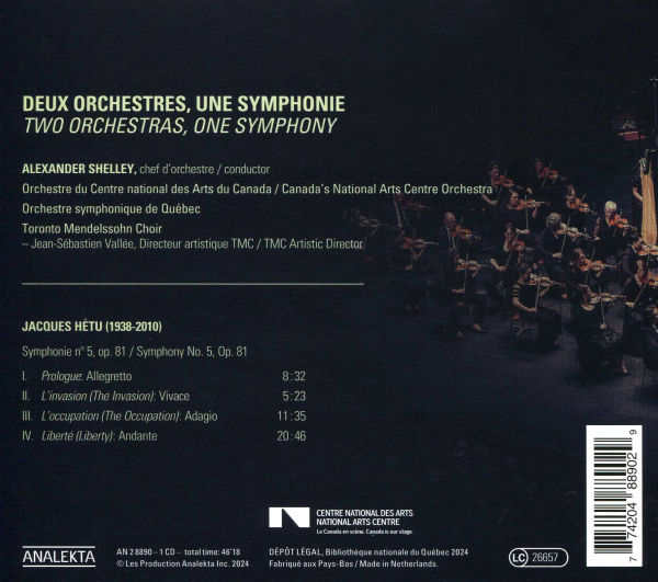 Two Orchestras, One Symphony: Jacques Hétu Symphony No. 5, Op. 81